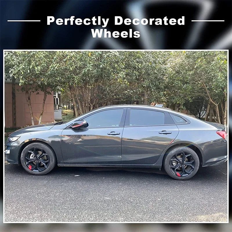 4PCS Interior Stickers Reflective Wheel Rims Vinyl Sticker Hash