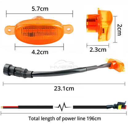 4PCS Grille 6LED Yellow Daytime Running Dc 12V Warning