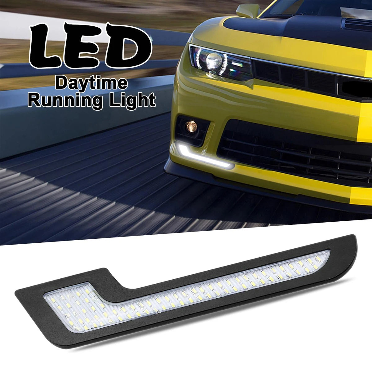 4PCS Daytime Running Blue l-shape Strips 12V Drl Bar