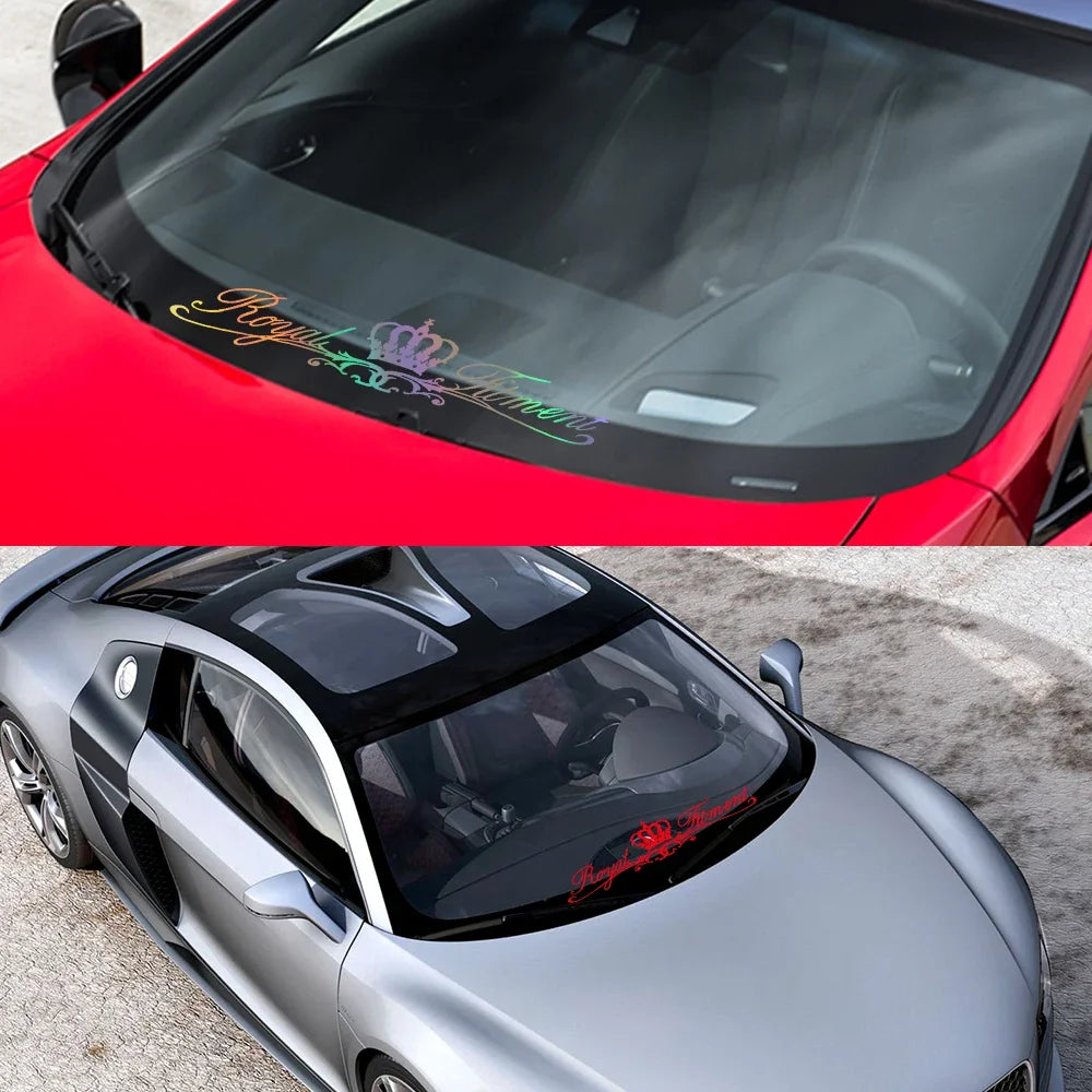 Front Windshield Pvc Sticker Graphics Crown Art Vinyl Film
