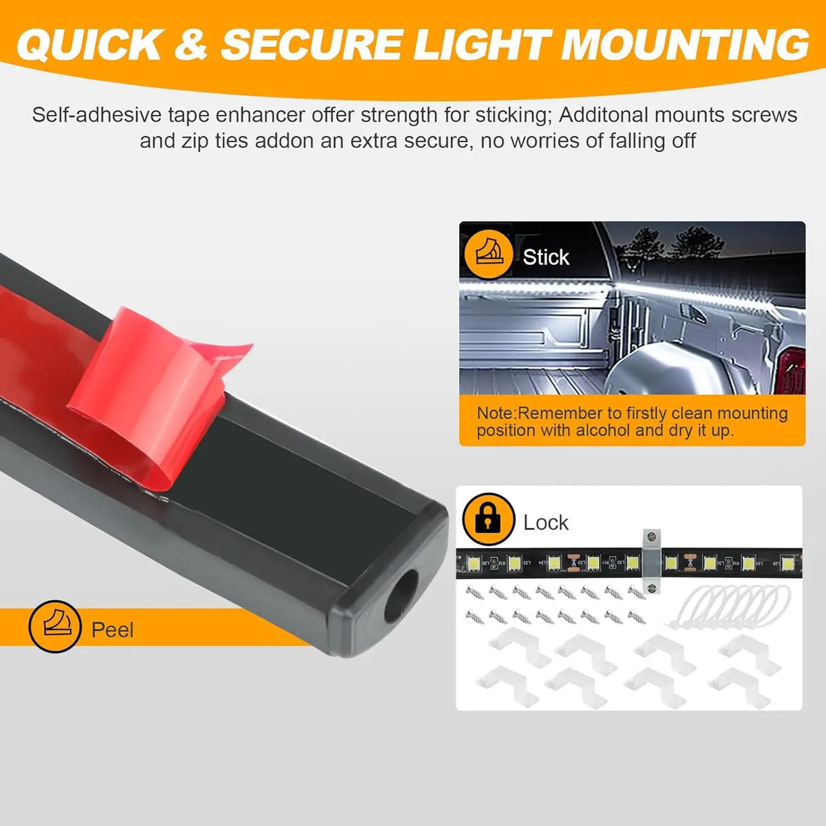 150CM 2IN1 White Truck Bed Strip 12V Waterproof Welcome