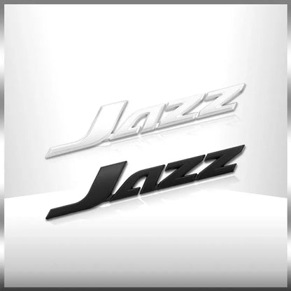For Jazz Chrome Metal Letter Logo 3D Emblem Rear Trunk Badge