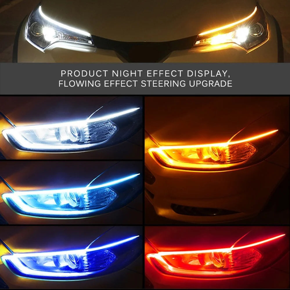 2PCS Start Scan Drl Daytime Running Flexible Headlights White