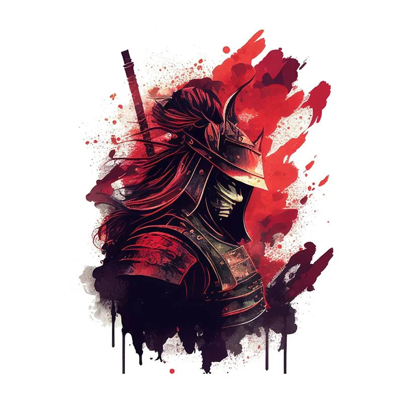 Japanese Samurai Vinyl Sticker Occlusion Scratch Decal