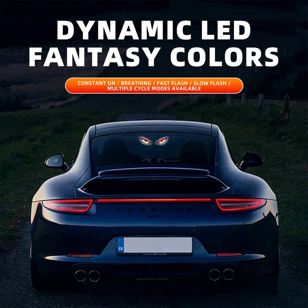 Solar Powered Neon Ambient Wireless Dynamic Demon Eye Windshield