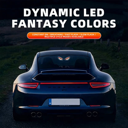 Solar Powered Neon Ambient Wireless Dynamic Demon Eye Windshield