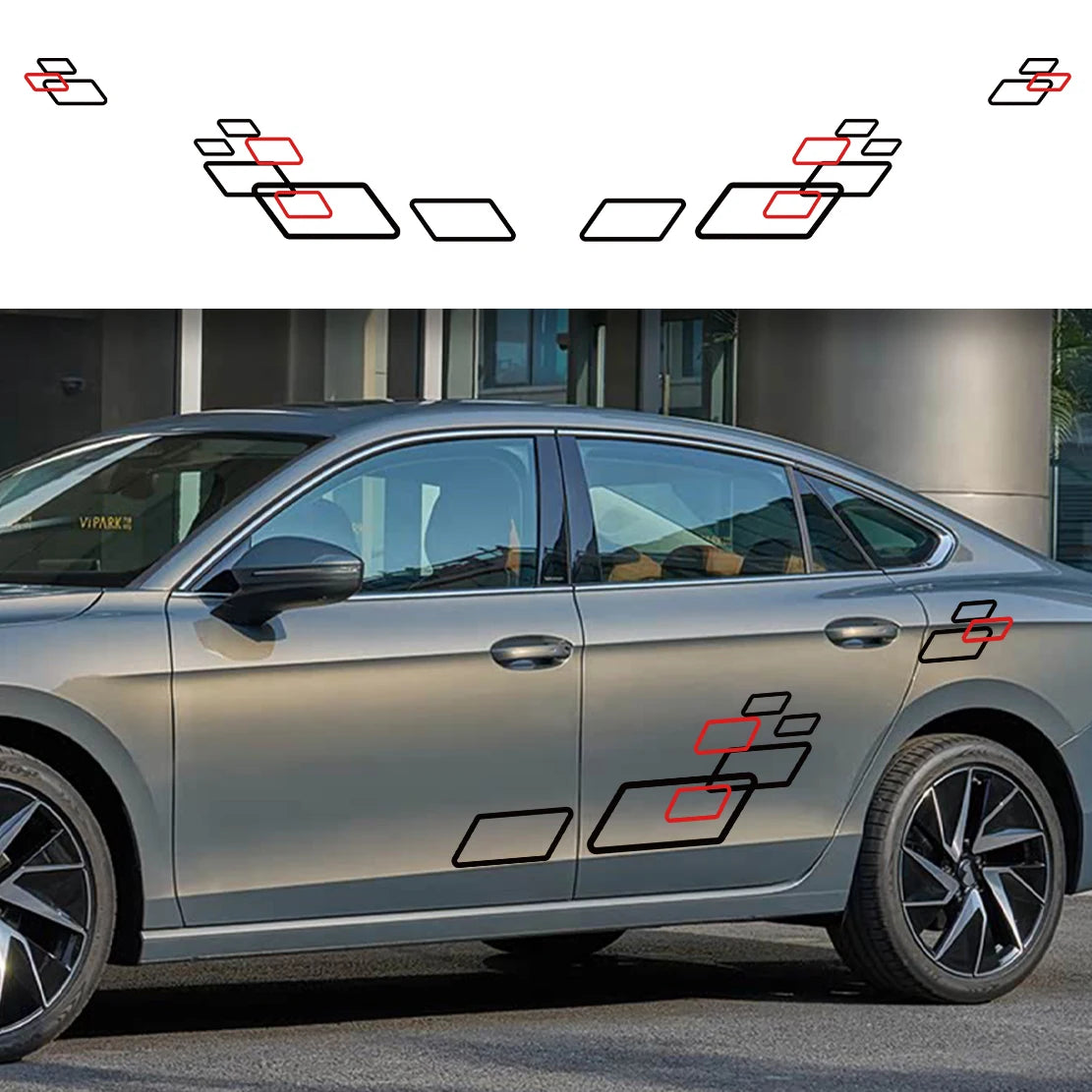 2PCS Side Decal Sports Racing Personalized Design Waterproof