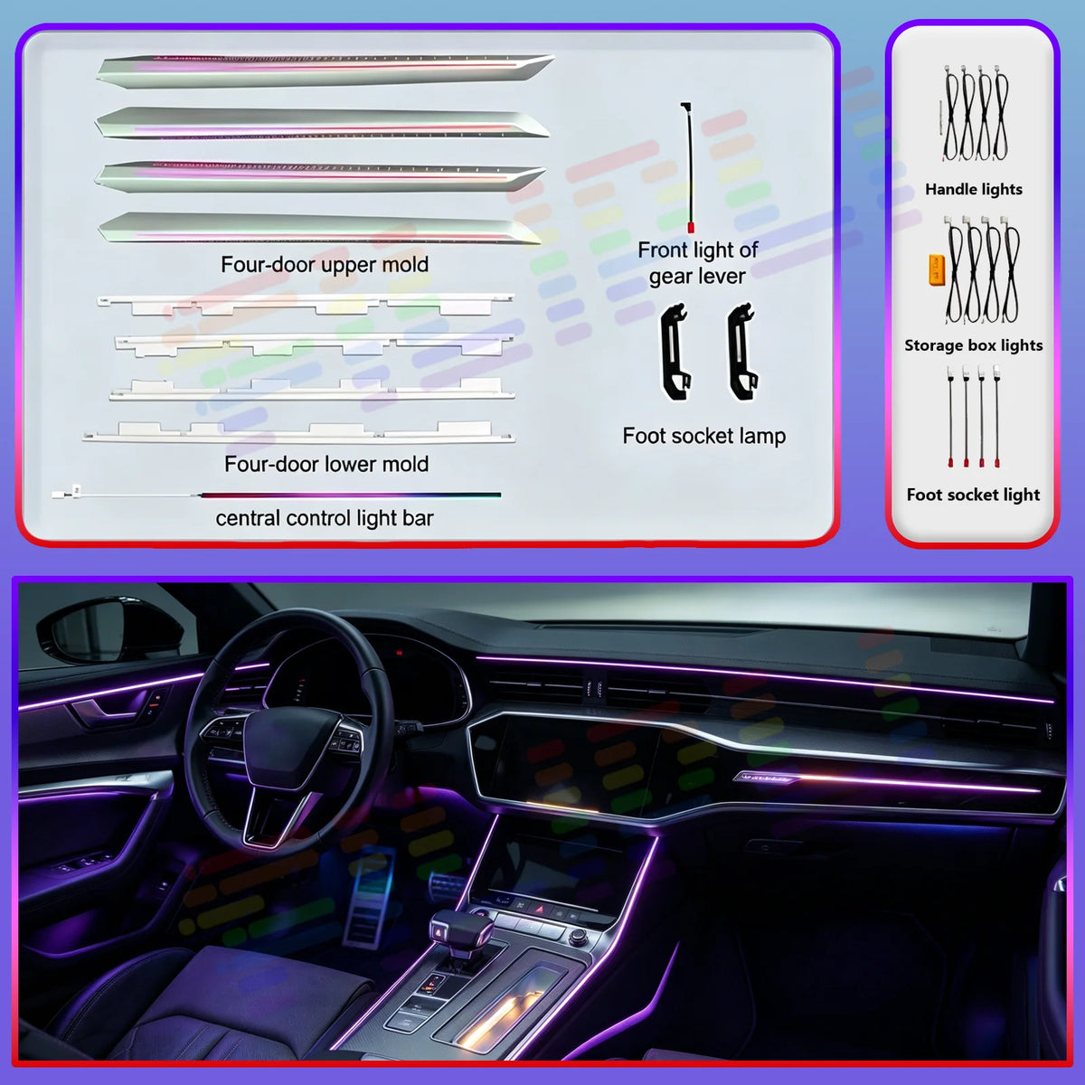 For Audi A3 8Y S3 RS3 Ambient 2021-2025 Dashboard Air Vent