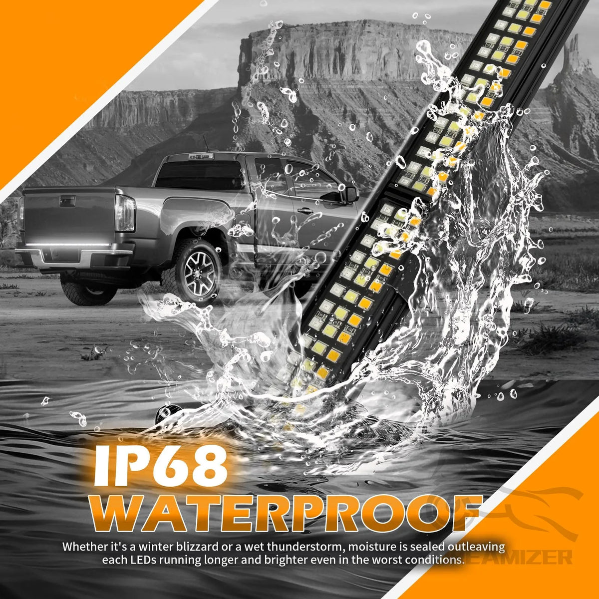 For Pickup 48 Truck Strip Tailgate Bar Reverse Brake Turn Signal