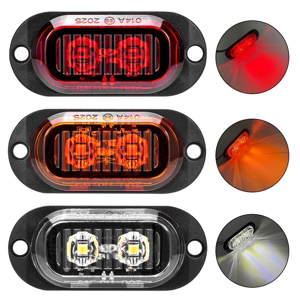 Trailer Truck Side Marker Waterproof 2LED Lorry Van Bus