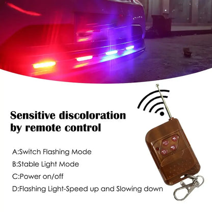 1SET Grill Strobe Red Blue Emergency Remote Wireless Control