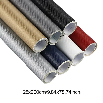 25cmx200cm 3D Carbon Fiber Vinyl Film Motorcycle Sticker