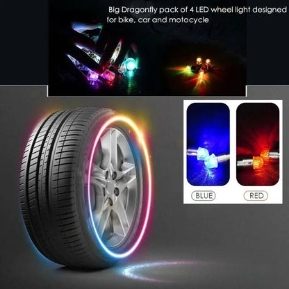 Wheel Bicycle Valve Neon Colorful Tire Cover Flashing Bulb