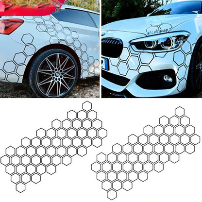 For Audi BMW Benz Universal Creative Honeycomb Open Sticker