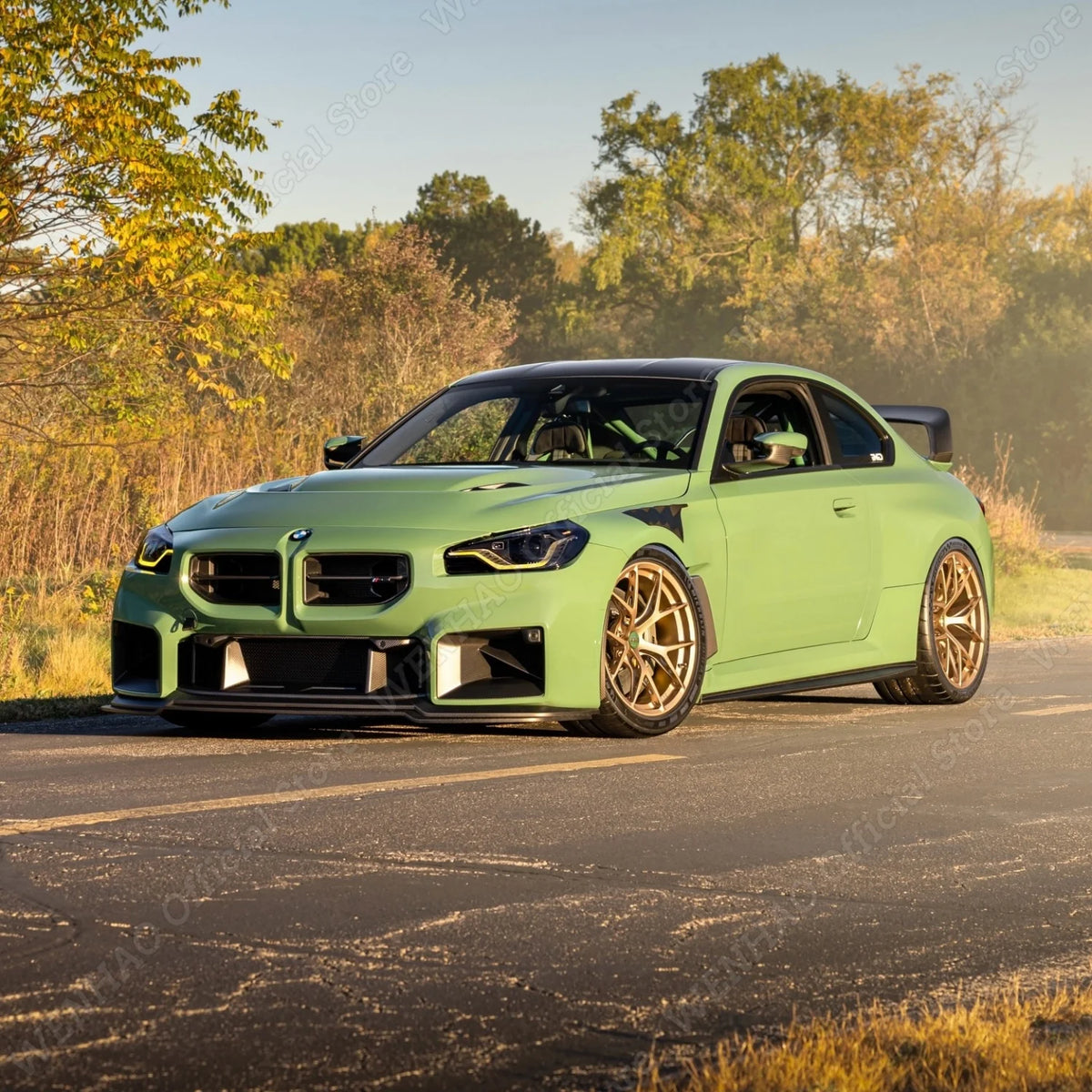 For BMW 2 Series M2 G87 3PCS ABS Gloss Black Front Bumper Lip