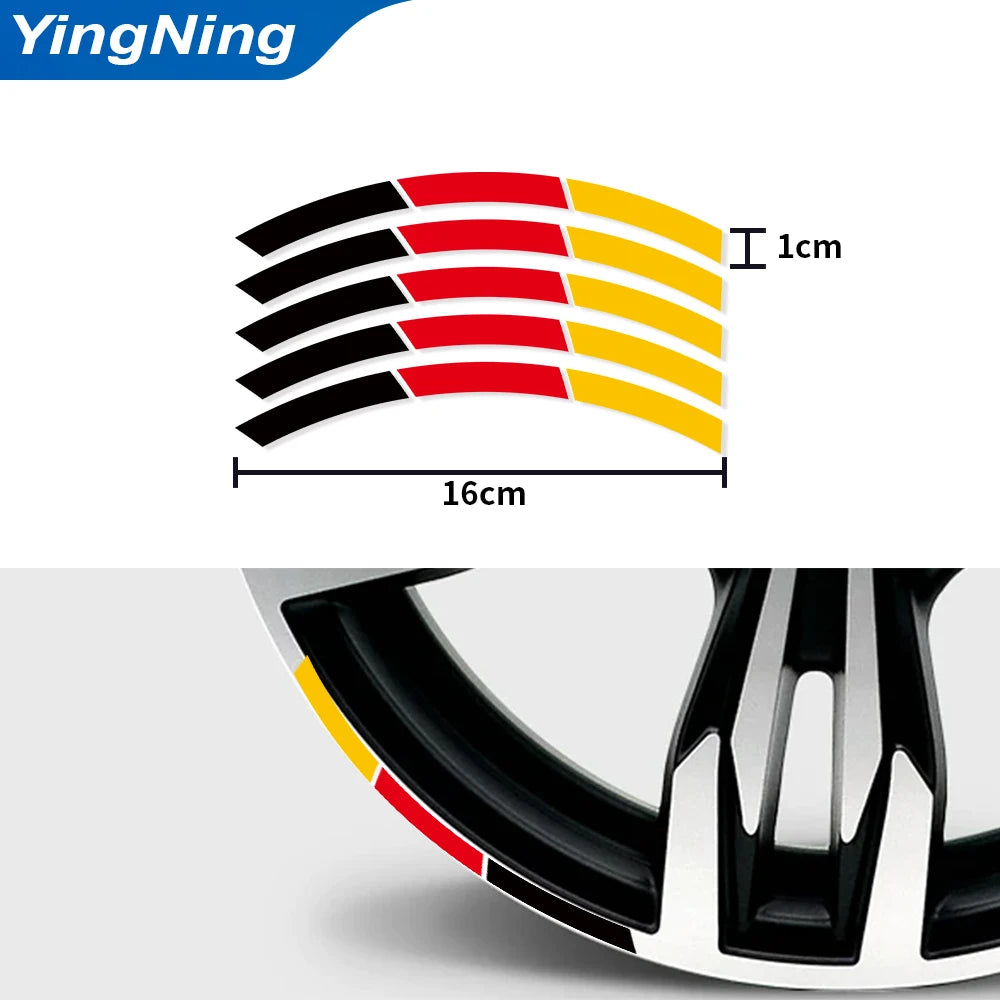 For VW Audi BMW Mercedes Porsche 5X Germany Flag Wheel Hub