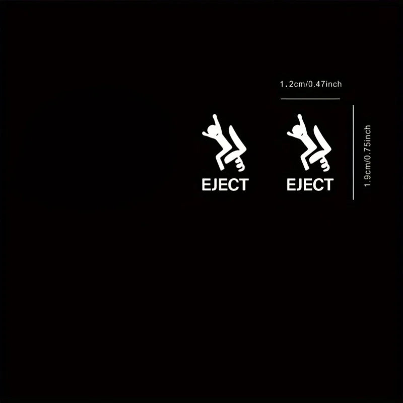 2PCS Passenger Button Sticker Funny Decal Empty Vinyl Interior