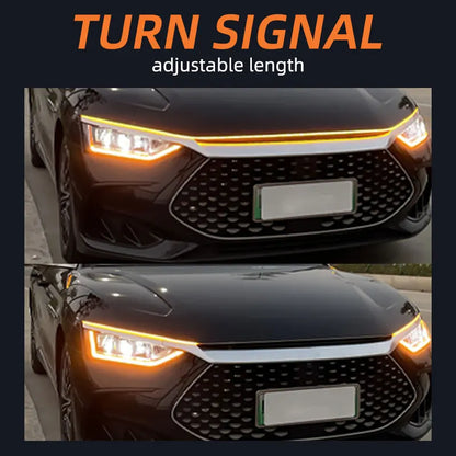 1PCS Hood Strip Dynamic Daytime Running Turn Signal Scan