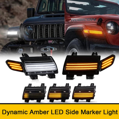 For Jeep Wrangler Jl 2018-2021 Daytime 2X Front Bumper Side
