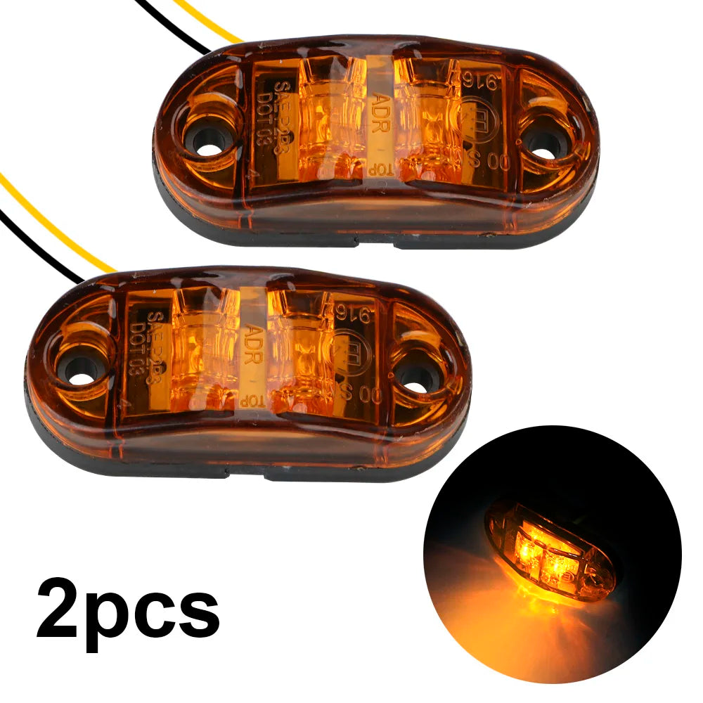 For Trailer Side Marker Pair 12V 24V Warning Truck Caravan Red