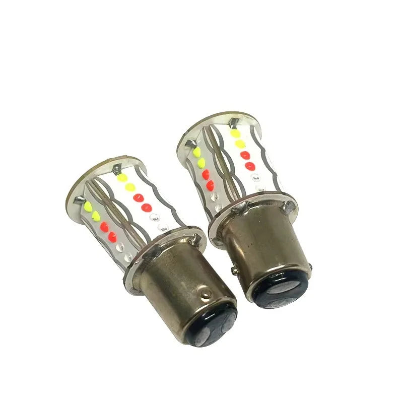 2PCS Strobe Flash RGB 1157 bay15d Cob 30chips Brake