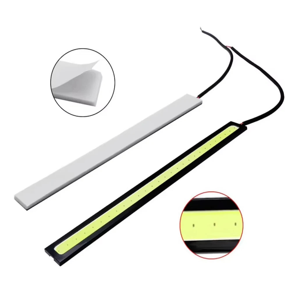 2PCS Ultra Thin Bright Cob Daytime Running Waterproof Night