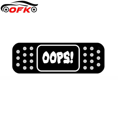 Fun Oops Band Aid Jdm Decal Sticker Black Silver