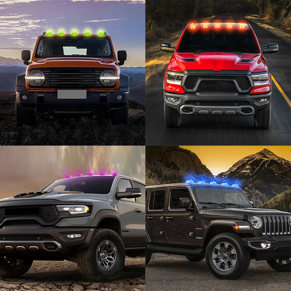 5PCS Solar Remote Control Roof Colorful Compatible Dodge Ram