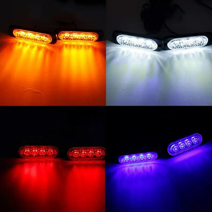 4PCS 4LED 12V 24V Warning Grill Breakdown Truck Trailer