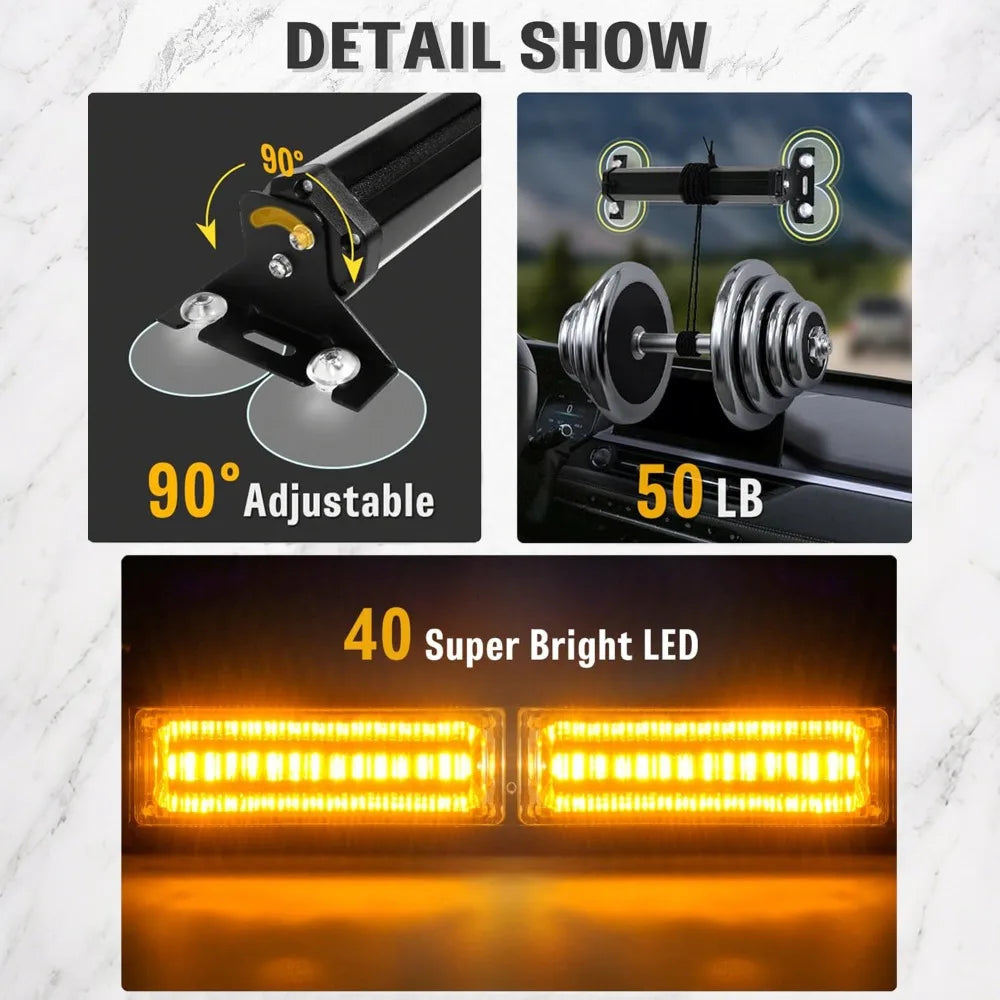 For Construction Tow 2PCS Nilight Strobe bar.front Rear