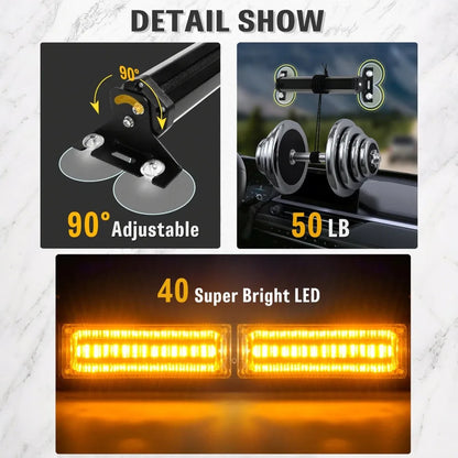 For Construction Tow 2PCS Nilight Strobe bar.front Rear