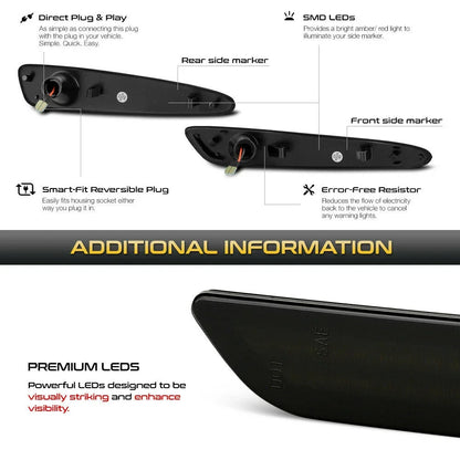 For Chevrolet Corvette C6 Front Rear Bumper Side Marker Turn