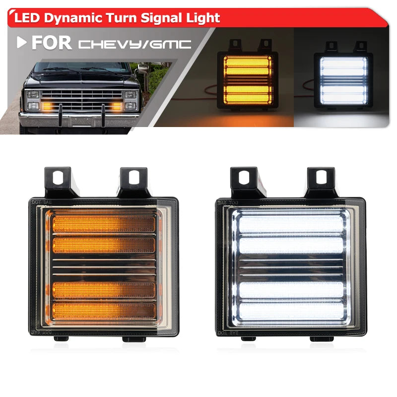 For Chevy GMC C K 10 Smoked Switchback Sequential Signal Blinker