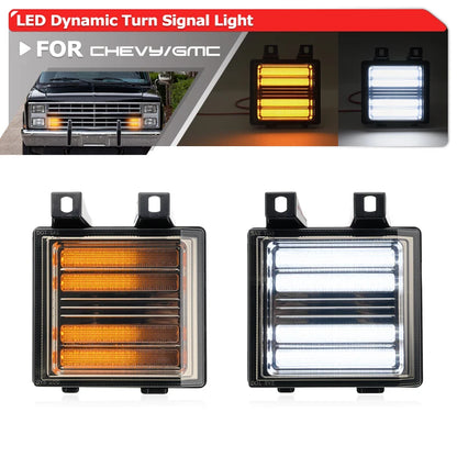For Chevy GMC C K 10 Smoked Switchback Sequential Signal Blinker