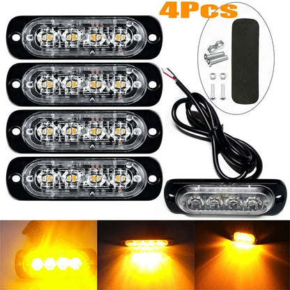 4X 4LED Warning Grill Breakdown Truck Trailer Beacon Amber