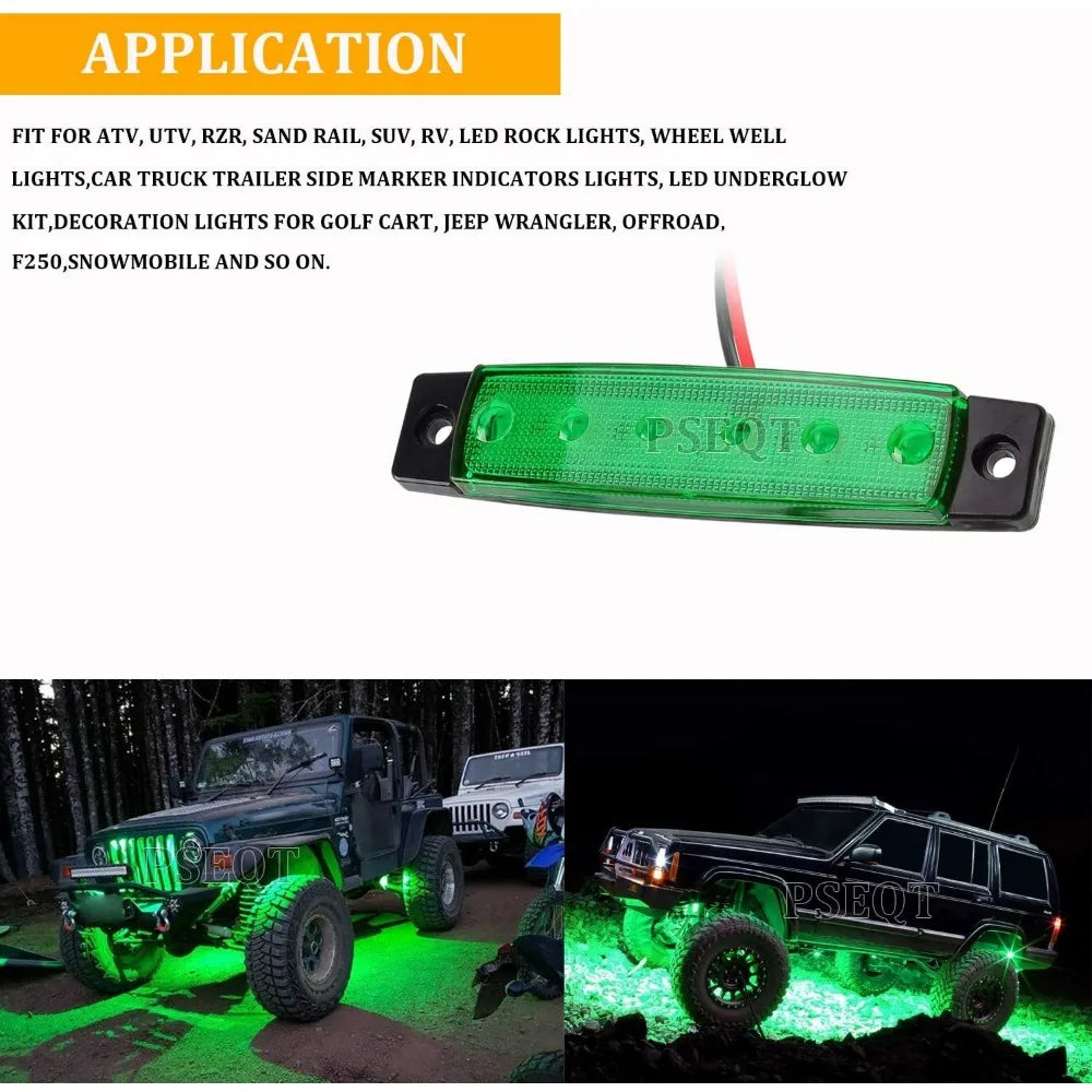 For Golf Cart Wrangler Offroad Rock Strip Underglow Wheel Fender