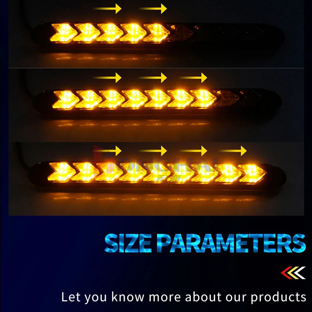 Sequential Arrow Drl Strip Yellow Turn Signal Flexible Daytime