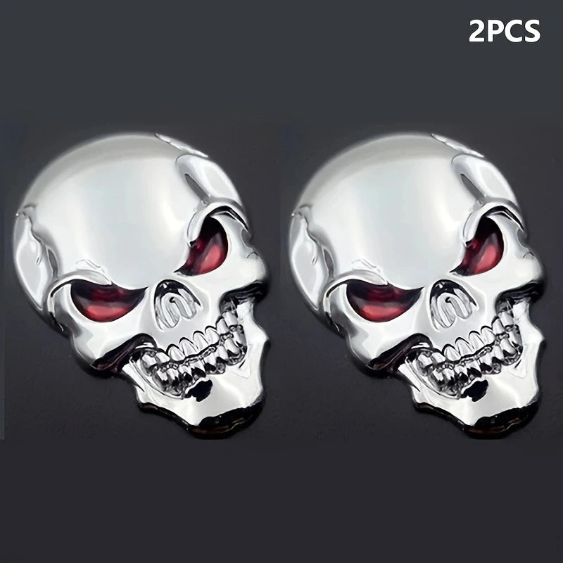 2PCS Skull Pirate Skeleton Buccaneer Head 3D Metal Body