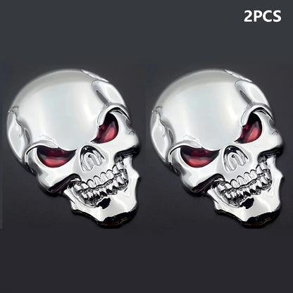 2PCS Skull Pirate Skeleton Buccaneer Head 3D Metal Body