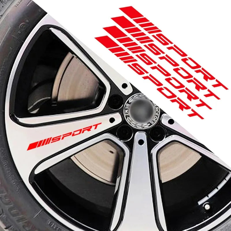 4PCS Stickers Wheels Rims Sport Racing Vinyl Decals Oilproof