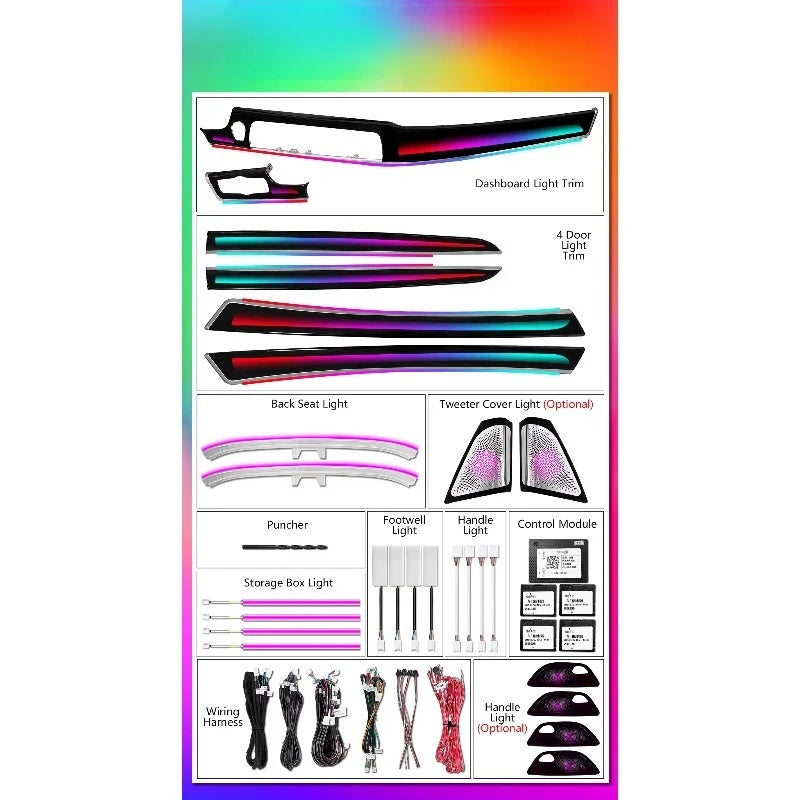 For 5 Series F10 F11 F18 64colors F10 Dynamic Ambient 2011-2017