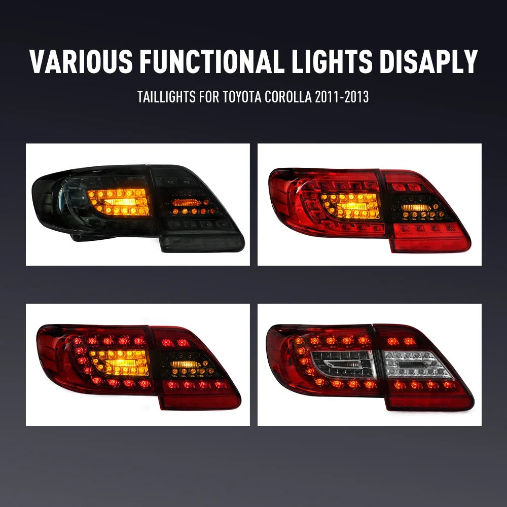 For Toyota Corolla 2011-2013 Drl Reverse Pair Tail Brake Turning