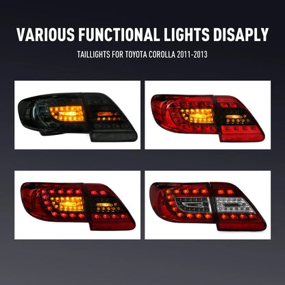 For Toyota Corolla 2011-2013 Drl Reverse Pair Tail Brake Turning