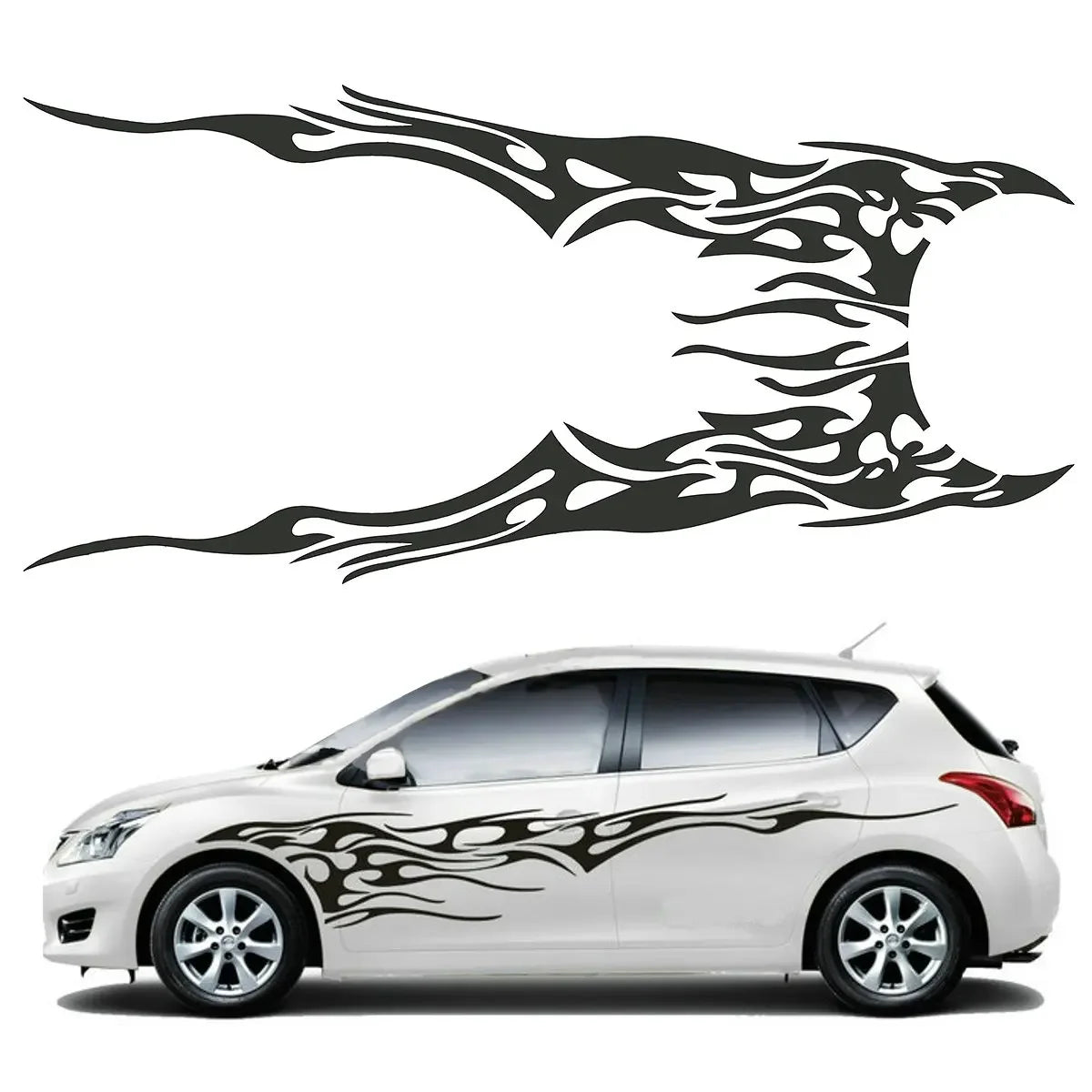 Stickers On Motors Side Body Vinyl Sticker Flame Large