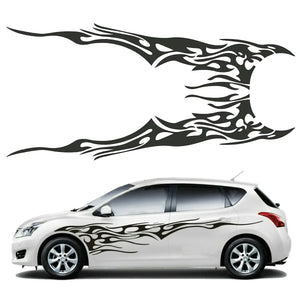 Stickers On Motors Side Body Vinyl Sticker Flame Large