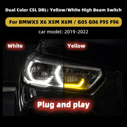For BMW X5 X6 X5M X6M G05 G06 F95 F96 2019-2022 Dual Color Drl