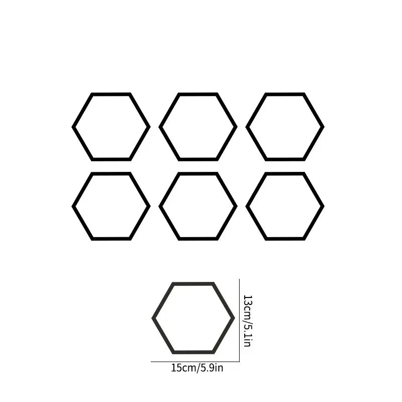 8PCS Honeycomb Hexagon Vinyl Stickers Sport Open Pattern Decals