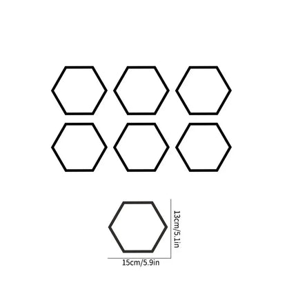 8PCS Honeycomb Hexagon Vinyl Stickers Sport Open Pattern Decals
