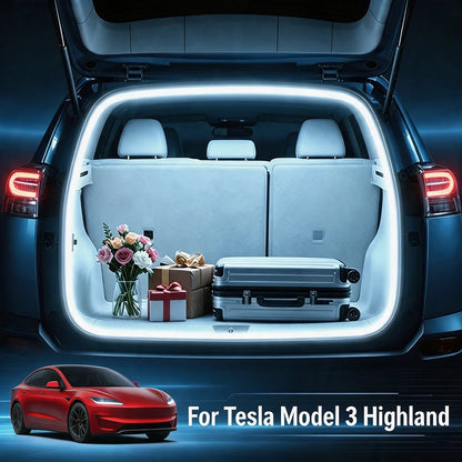 Car LED Trunk Light Strip For Tesla Model 3 Highland Bar Cargo Lamp Tailgate Ambient Lighting Rear Boot Light Auto Inter
