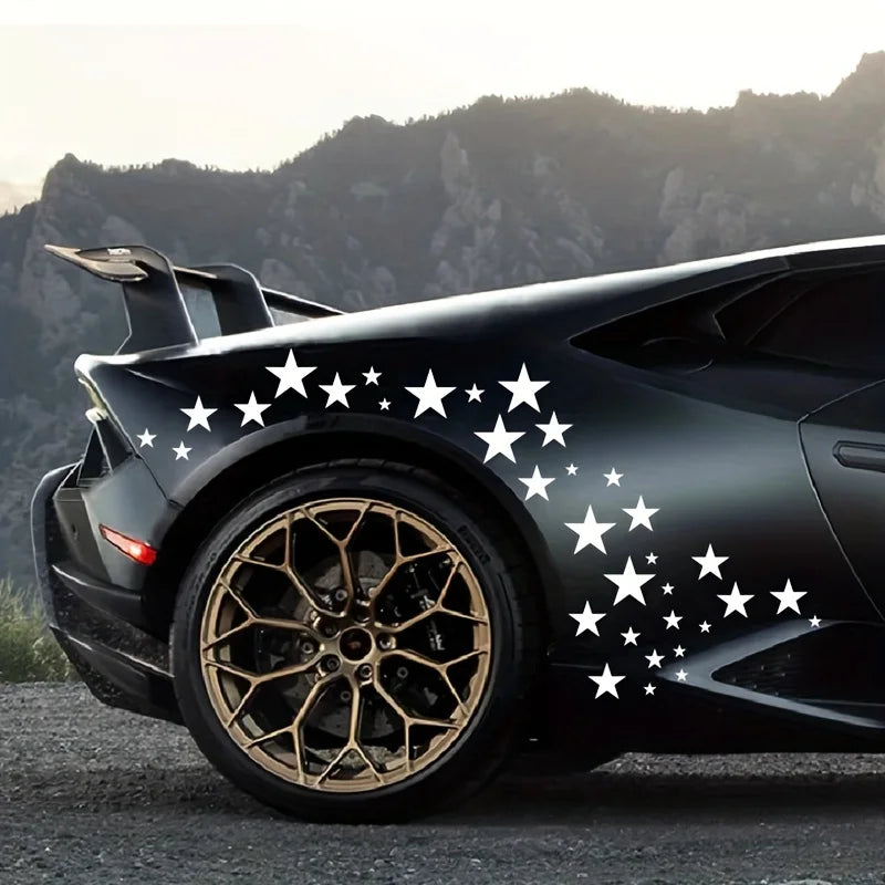 For Jdm 60PCS five-pointed Star Body Stickers Set Racing Side